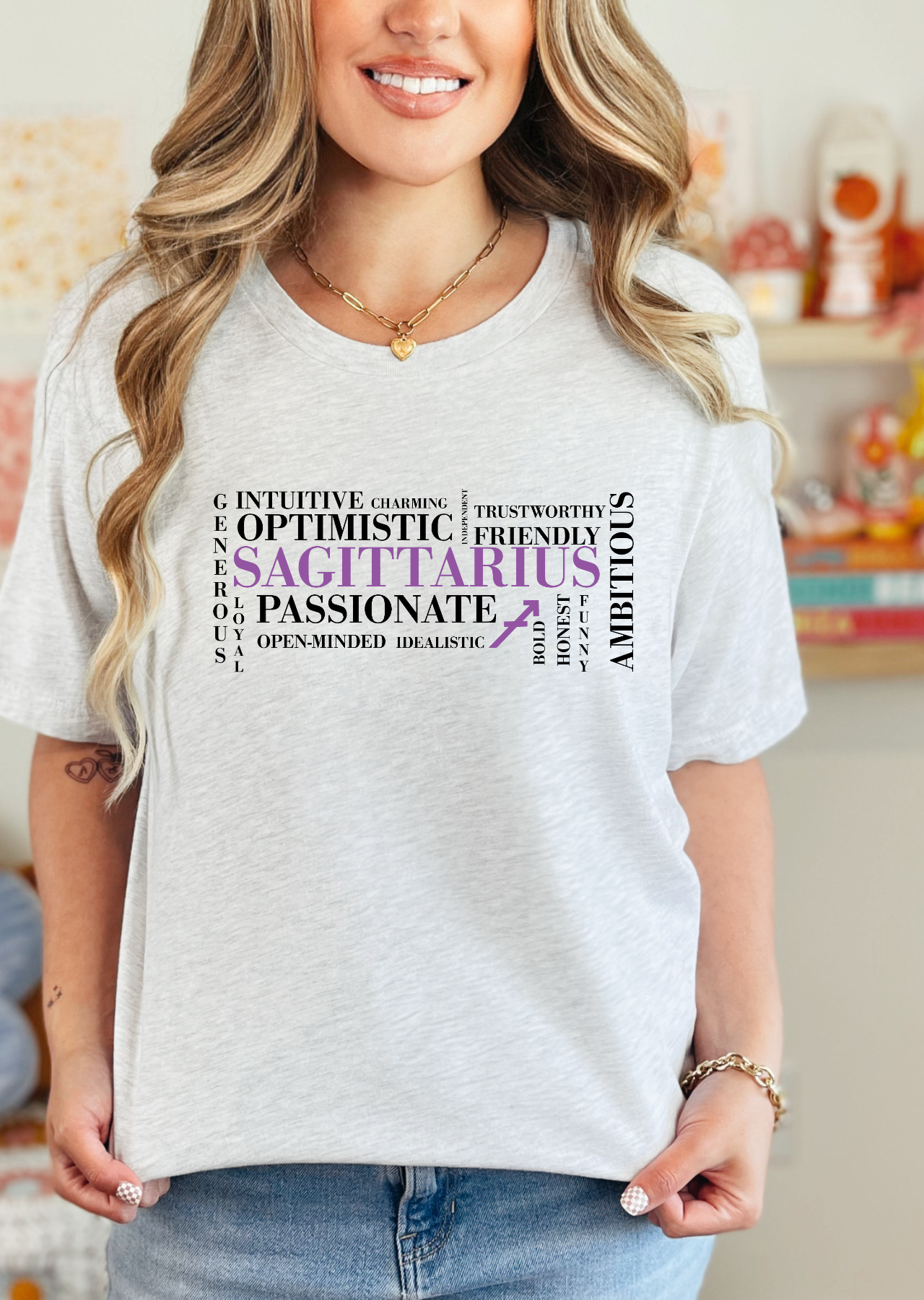 Sagittarius Zodiac Tee – Passionate, Ambitious